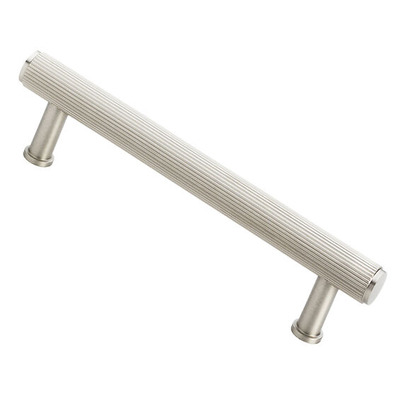 Alexander & Wilks Crispin Reeded T-Bar Cupboard Pull Handle (128mm, 160mm OR 224mm c/c), Satin Nickel - AW809R-SN SATIN NICKEL - 224mm c/c