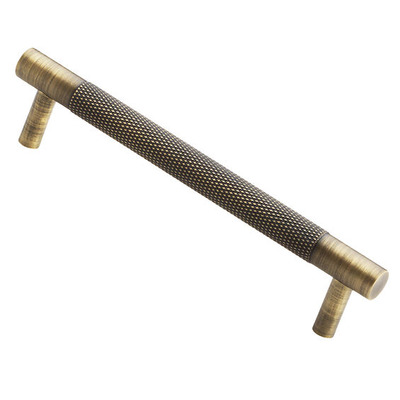 Alexander & Wilks Brunel Knurled T-Bar Cupboard Pull Handle (96mm - 448mm c/c), Antique Brass - AW810-AB ANTIQUE BRASS - 224mm c/c