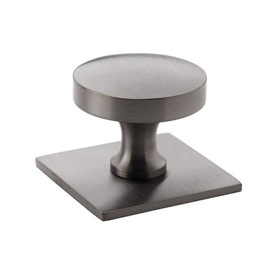 Alexander & Wilks Bullion Cupboard Knob On Square Backplate (38mm), Dark Bronze PVD - AW835-38-DBZPVD DARK BRONZE PVD