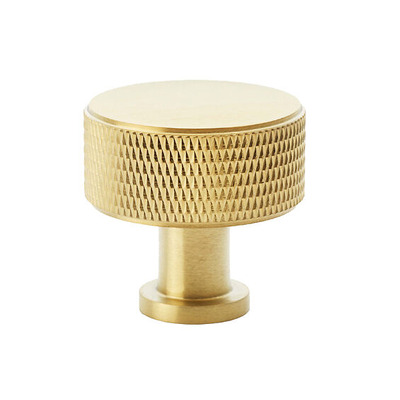 Alexander & Wilks Lucia Knurled Cupboard Knob (29mm OR 35mm), Satin Brass PVD - AW807K-SBPVD SATIN BRASS PVD - 35mm