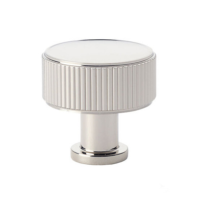 Alexander & Wilks Lucia Reeded Cupboard Knob (29mm OR 35mm), Polished Nickel - AW807R-PN POLISHED NICKEL - 35mm