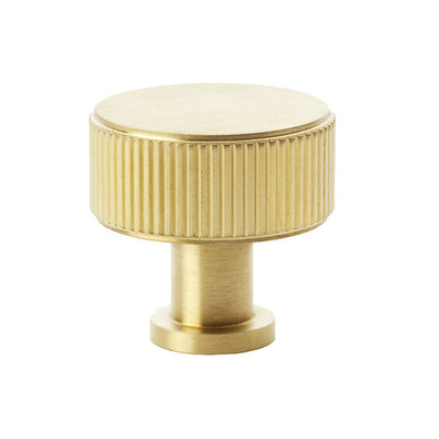 Alexander & Wilks Lucia Reeded Cupboard Knob (29mm OR 35mm), Satin Brass PVD - AW807R-SBPVD SATIN BRASS PVD - 35mm