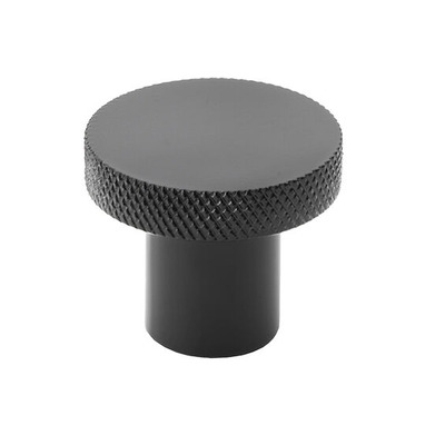 Alexander & Wilks Hanover Knurled Circular Cupboard Knob (30mm OR 38mm), Black - AW802-BL BLACK - 30mm
