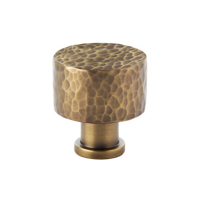 Alexander & Wilks Leila Hammered Cupboard Knob (30mm OR 35mm), Antique Brass - AW816-AB ANTIQUE BRASS - 35mm