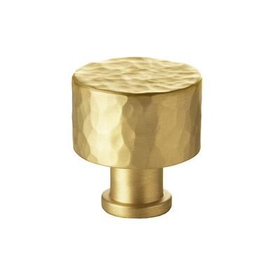 Alexander & Wilks Leila Hammered Cupboard Knob (30mm OR 35mm), Satin Brass - AW816-SB SATIN BRASS - 35mm