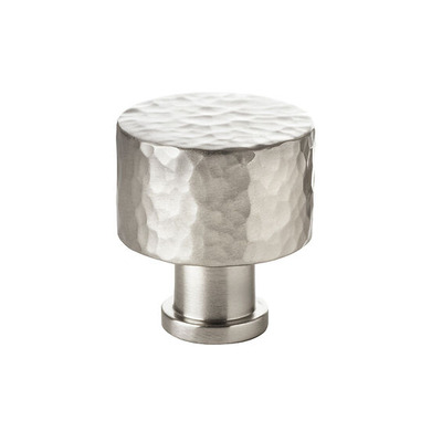 Alexander & Wilks Leila Hammered Cupboard Knob (30mm OR 35mm), Satin Nickel - AW816-SN SATIN NICKEL - 35mm