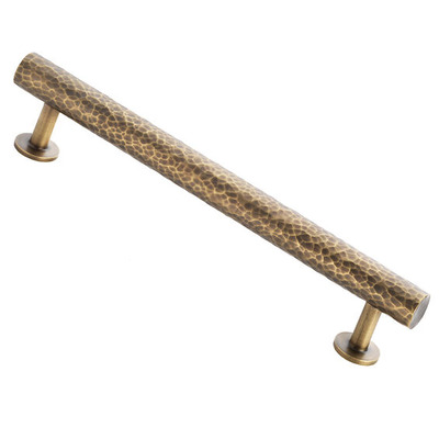 Alexander & Wilks Leila Hammered T-Bar Cupboard Pull Handle (160mm c/c), Antique Brass - AW817-160-AB ANTIQUE BRASS - 160mm c/c