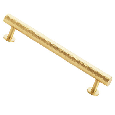 Alexander & Wilks Leila Hammered T-Bar Cupboard Pull Handle (160mm c/c), Satin Brass - AW817-160-SB SATIN BRASS - 160mm c/c