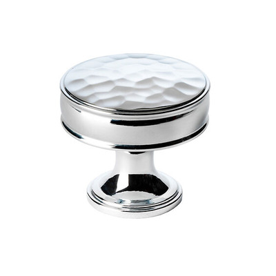 Alexander & Wilks Lynd Hammered Cupboard Knob (32mm OR 38mm), Polished Chrome - AW818-PC POLISHED CHROME - 38mm
