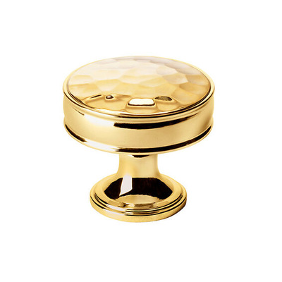 Alexander & Wilks Lynd Hammered Cupboard Knob (32mm OR 38mm), Unlacquered Brass - AW818-UB UNLACQUERED BRASS - 38mm