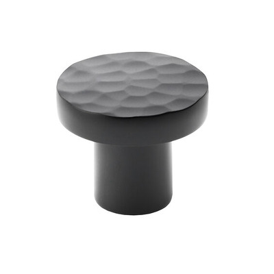 Alexander & Wilks Hanover Hammered Cupboard Knob (30mm OR 38mm), Black - AW820-BL BLACK - 38mm