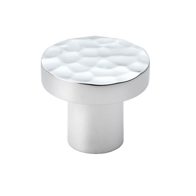 Alexander & Wilks Hanover Hammered Cupboard Knob (30mm OR 38mm), Polished Chrome - AW820-PC POLISHED CHROME - 38mm