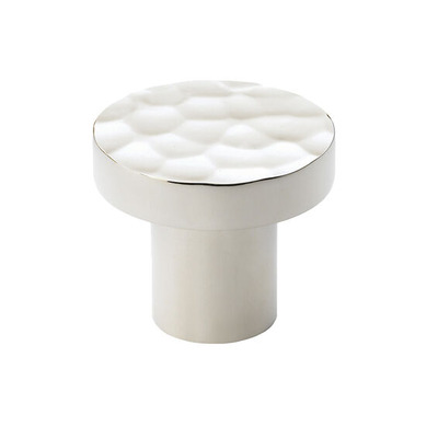 Alexander & Wilks Hanover Hammered Cupboard Knob (30mm OR 38mm), Polished Nickel - AW820-PN POLISHED NICKEL - 38mm
