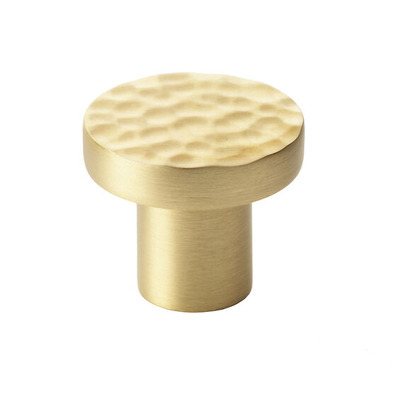 Alexander & Wilks Hanover Hammered Cupboard Knob (30mm OR 38mm), Satin Brass - AW820-SB SATIN BRASS - 38mm