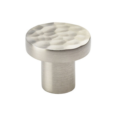 Alexander & Wilks Hanover Hammered Cupboard Knob (30mm OR 38mm), Satin Nickel - AW820-SN SATIN NICKEL - 38mm
