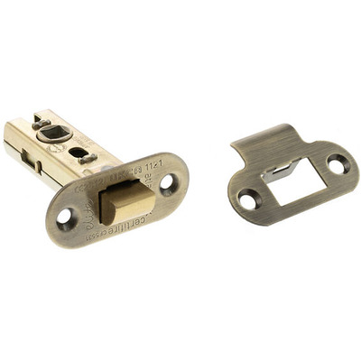 Atlantic Hardware 2.5 OR 3 Inch Radius Tubular Latches (Bolt Through), Antique Brass - ALRCE25AB 76mm (3 INCH) ANTIQUE BRASS