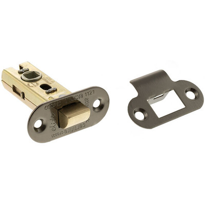 Atlantic Hardware 2.5 OR 3 Inch Radius Tubular Latches (Bolt Through), Black Nickel - ALRCE25BN 64mm (2.5 INCH) BLACK NICKEL