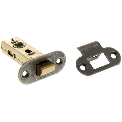 Atlantic Hardware 2.5 OR 3 Inch Radius Tubular Latches (Bolt Through), Distressed Silver - ALRCE25DS 64mm (2.5 INCH) DISTRESSED SILVER