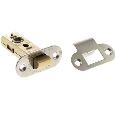 Atlantic Hardware 2.5 OR 3 Inch Radius Tubular Latches (Bolt Through), Polished Nickel - ALRCE25PN 64mm (2.5 INCH) POLISHED NICKEL
