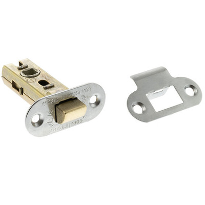 Atlantic Hardware 2.5 OR 3 Inch Radius Tubular Latches (Bolt Through), Satin Chrome - ALRCE25SC 76mm (3 INCH) SATIN CHROME