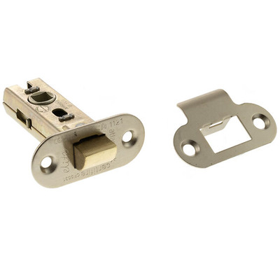 Atlantic Hardware 2.5 OR 3 Inch Radius Tubular Latches (Bolt Through), Satin Nickel - ALRCE25SN 76mm (3 INCH) SATIN NICKEL