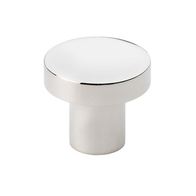 Alexander & Wilks Hanover Plain Cupboard Knob (30mm OR 38mm), Polished Nickel - AW821-30-PN POLISHED NICKEL - 38mm