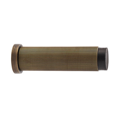 Alexander & Wilks Architectural Heavyweight Reeded Projection Door Stop, Antique Brass - AW602-75-AB ANTIQUE BRASS