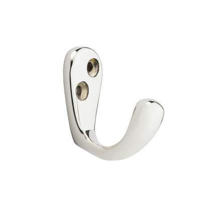 Alexander & Wilks Victorian Single Robe Hook, Polished Nickel - AW774PN POLISHED NICKEL