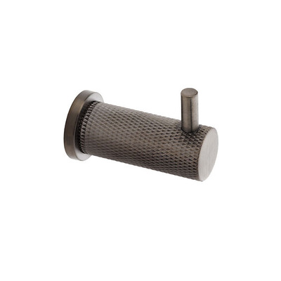 Alexander & Wilks Brunel Knurled Coat Hook, Dark Bronze PVD - AW775DBZPVD DARK BRONZE PVD
