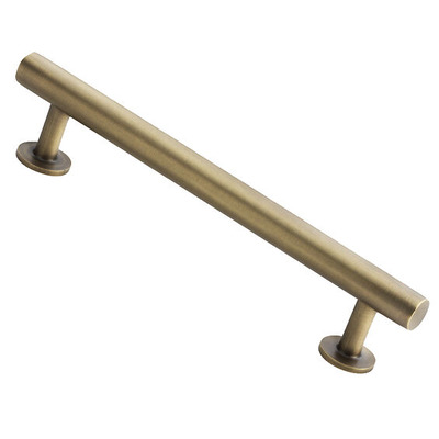 Alexander & Wilks Round T-Bar Cupboard Pull Handle (128mm, 160mm OR 192mm c/c), Antique Brass - AW814-AB ANTIQUE BRASS - 192mm c/c
