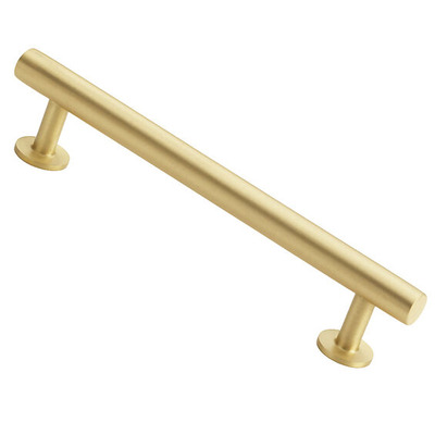 Alexander & Wilks Round T-Bar Cupboard Pull Handle (128mm, 160mm OR 192mm c/c), Satin Brass - AW814-SB SATIN BRASS - 160mm c/c