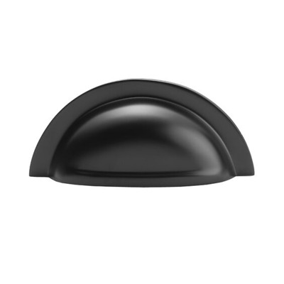 Alexander & Wilks Bardom Ridged Cup Handle (76mm c/c), Black - AW903BL BLACK - 76mm c/c