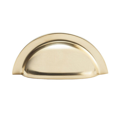 Alexander & Wilks Bardom Ridged Cup Handle (76mm c/c), Polished Brass - AW903PB POLISHED BRASS - 76mm c/c