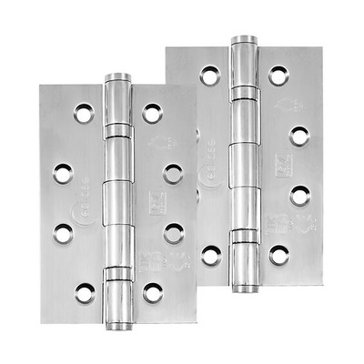 Frisco Eclipse Grade 7 - 4 Inch Stainless Steel Slim Knuckle Ball Bearing Hinge, Polished Stainless Steel - 14342 (sold in pairs) 4 INCH - POLISHED STAINLESS STEEL