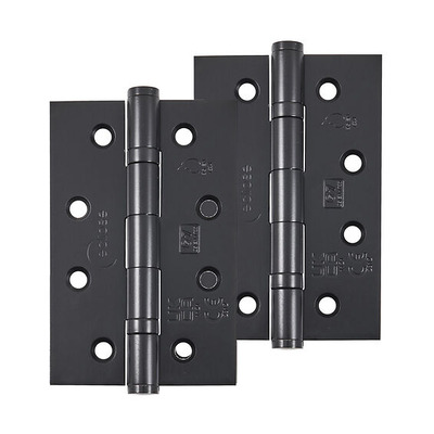 Frisco Eclipse Grade 7 - 4 Inch Stainless Steel Slim Knuckle Ball Bearing Hinge, Matt Black - 14345 (sold in pairs) 4 INCH - MATT BLACK