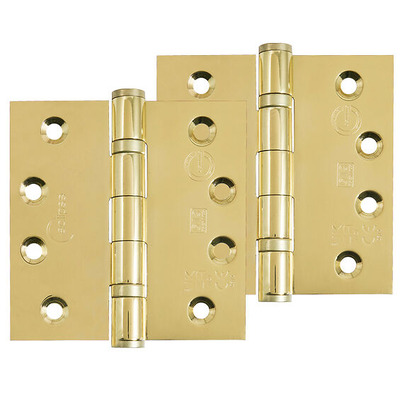 Frisco Eclipse Grade 13 - 4 Inch Stainless Steel Ball Bearing Projection Hinge, Polished Brass - 14841EBP (sold in pairs) 4 INCH - POLISHED BRASS