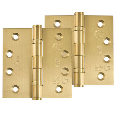 Frisco Eclipse Grade 13 - 4 Inch Stainless Steel Ball Bearing Projection Hinge, Satin Brass - 14841SBP (sold in pairs) 4 INCH - SATIN BRASS