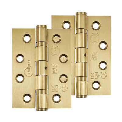 Frisco Eclipse Grade 13 - 4 Inch Stainless Steel Ball Bearing Hinge, Satin Brass - 14854SBP (sold in pairs) 4 INCH - SATIN BRASS