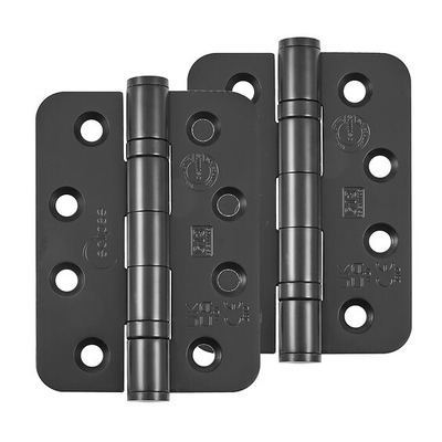 Frisco Eclipse Grade 13 - 4 Inch Stainless Steel Radius Ball Bearing Hinge, Matt Black - 14869BLK (sold in pairs) 4 INCH - MATT BLACK (RADIUS)