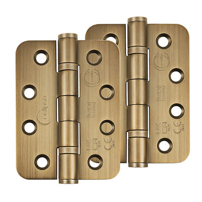 Frisco Eclipse Grade 13 - 4 Inch Stainless Steel Radius Ball Bearing Hinge, Matt Antique Brass - 14869MAB (sold in pairs) 4 INCH - MATT ANTIQUE BRASS (RADIUS)