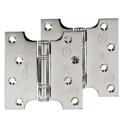 Frisco Eclipse Grade 13 - 4 Inch Stainless Steel Thrust Bearing Parliament Hinges, Polished Stainless Steel - 14990 (sold in pairs) 4 INCH - POLISHED STAINLESS STEEL