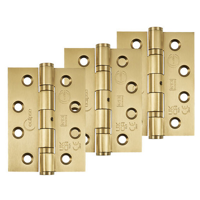 Frisco Eclipse Grade 13 - 4 Inch Stainless Steel Ball Bearing Hinge, Satin Brass - PK854SBP (sold in packs of 3) 4 INCH - SATIN BRASS - SET OF THREE