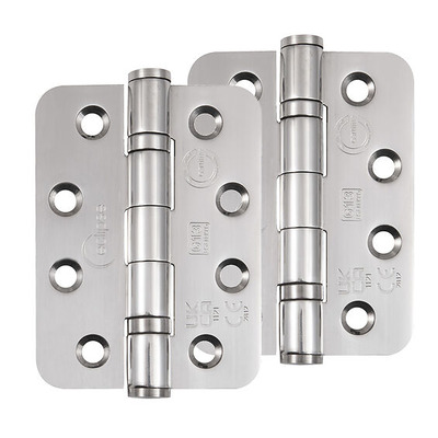 Frisco Eclipse Grade 13 - 4 Inch Stainless Steel Radius Ball Bearing Hinge, Polished Stainless Steel - 14872 (sold in pairs) 4 INCH - POLISHED STAINLESS STEEL (RADIUS)