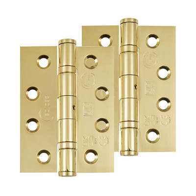 Frisco Eclipse Grade 13 - 4 Inch Stainless Steel Ball Bearing Hinge, Polished Brass - 14882 (sold in pairs) 4 INCH - POLISHED BRASS