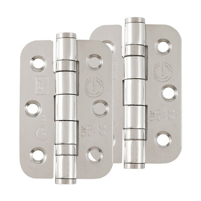 Frisco Eclipse Grade 7 - 3 Inch Stainless Steel Radius Ball Bearing Hinge, Polished Stainless Steel - 14906 (sold in pairs) 3 INCH - POLISHED STAINLESS STEEL (RADIUS)