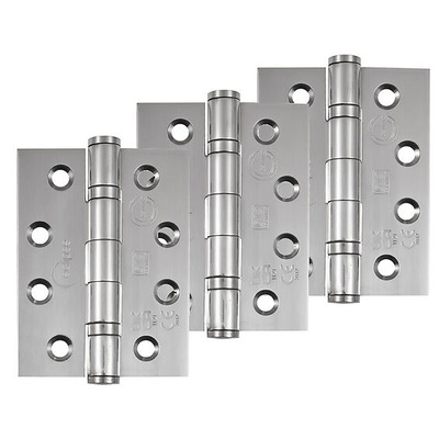 Frisco Eclipse Grade 13 - 4 Inch Stainless Steel Ball Bearing Hinge, Polished Stainless Steel - PK853 (sold in packs of 3) 4 INCH - POLISHED STAINLESS STEEL - SET OF THREE