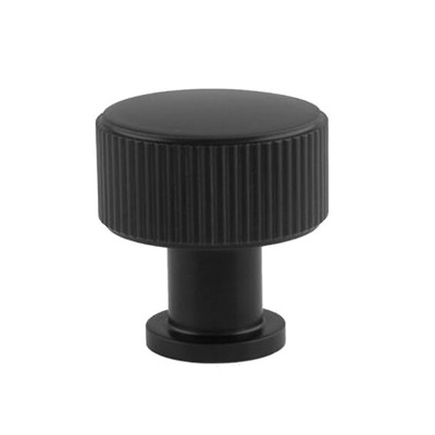 Alexander & Wilks Lucia Reeded Cupboard Knob (29mm OR 35mm), Black - AW807R-BL MATT BLACK - 35mm