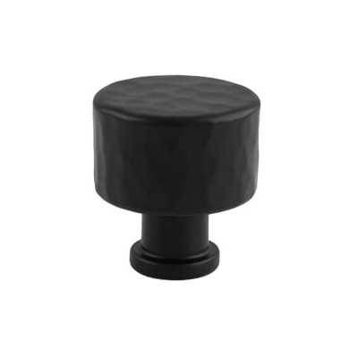 Alexander & Wilks Leila Hammered Cupboard Knob (30mm OR 35mm), Black - AW816-BL MATT BLACK - 30mm
