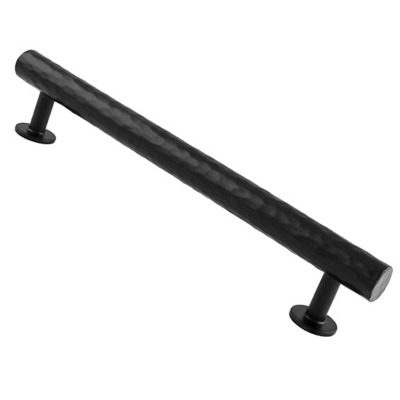 Alexander & Wilks Leila Hammered T-Bar Cupboard Pull Handle (160mm c/c), Black - AW817-160-BL MATT BLACK - 160mm c/c