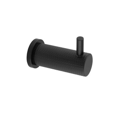 Alexander & Wilks Brunel Knurled Coat Hook, Black - AW775BL MATT BLACK